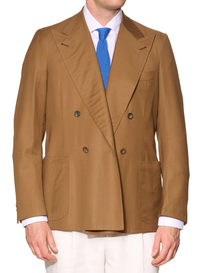 RUBINACCI Handmade Bespoke Khakie Wool DB Blazer Jacket EU 50 NEW US 40 - Image 2 of 4