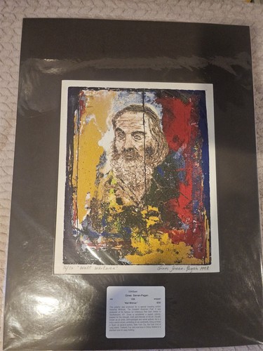 Gines Serran-Pagan Bleistift signierte Serigrafie "Walt Whitman 24" x 18" limitierte Auflage 1998 - Bild 2 von 6