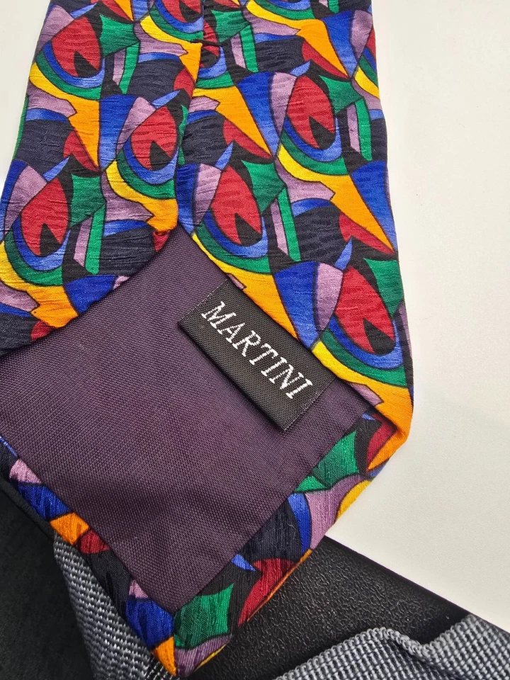 Cocktail Collection Martini Men's Tie 100% Silk Red, Blue, Purple, Yellow-orange - Image 3 of 4