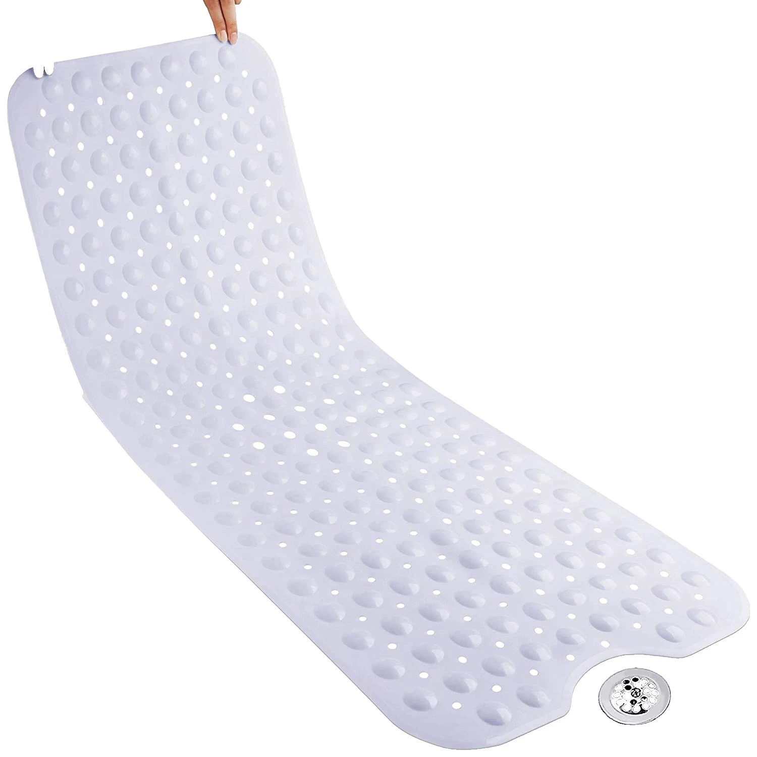 Белые нескользящие коврики для ванной с защитой от скольжения