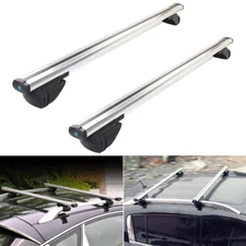 Car Roof Rack Strip W/Anti-Theft Lock Crossbar Tube Cargo Carrier Bar For SUV