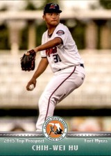 2015 Florida State League Top Prospects #10 Chih-Wei Hu Taichung Taiwan Card