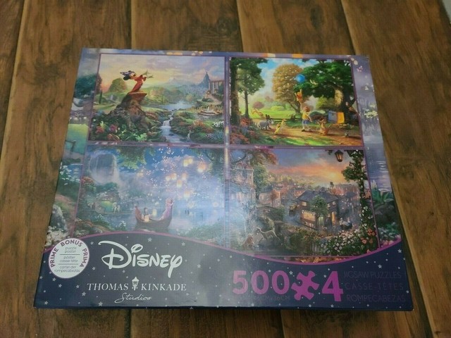 E19 Disney Thomas Kinkade 500pc Puzzle Tangled Sleeping Beauty Peter Pan Mickey For Sale Online Ebay