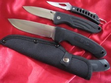 3 x Messer Gürtelmesser mit Holster Taschenmesser Edelstahl Outdoor Angel Jagd s