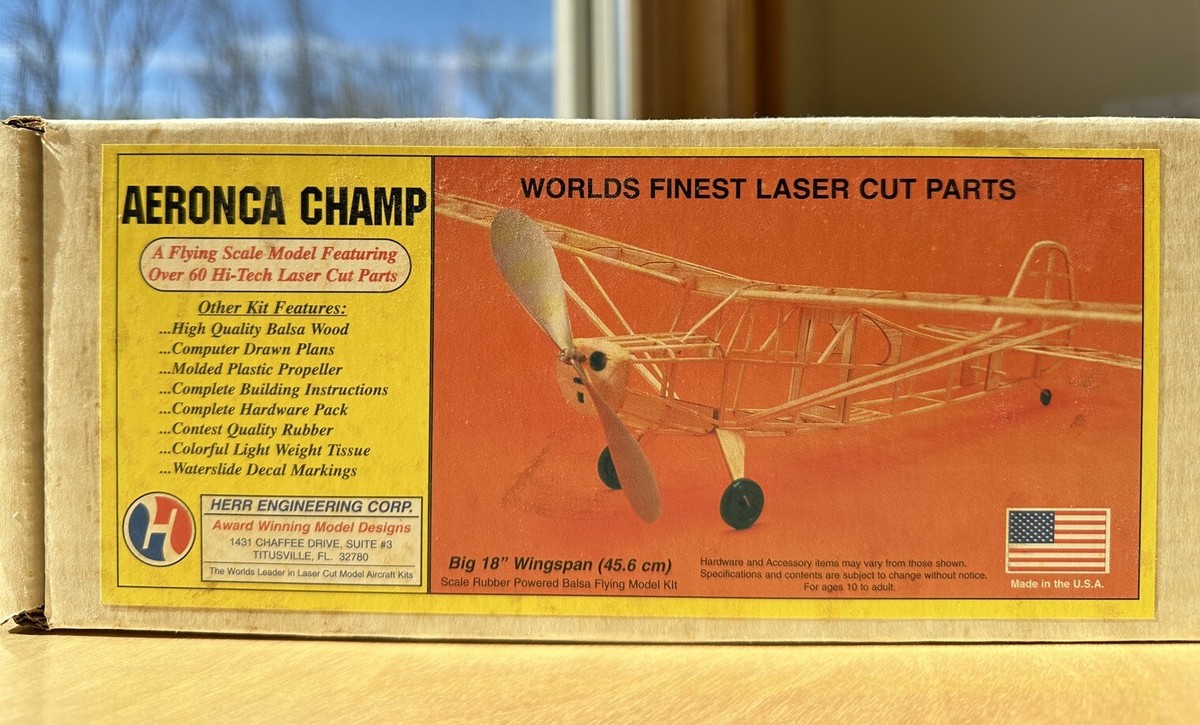 Herr Aeronca Champ Laser Cut Kit 18”/456mm Wingspan Rubber/Co2