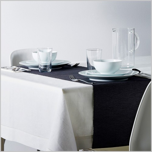 Table Runner Ribbed Cotton 14"x51" -Wedding Birthday Decorations -Dark Blue - Picture 4 of 4