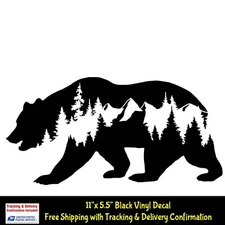 Bear Mountains 11" Black Vinyl Graphic Decal Car Truck Window Laptop Notebook