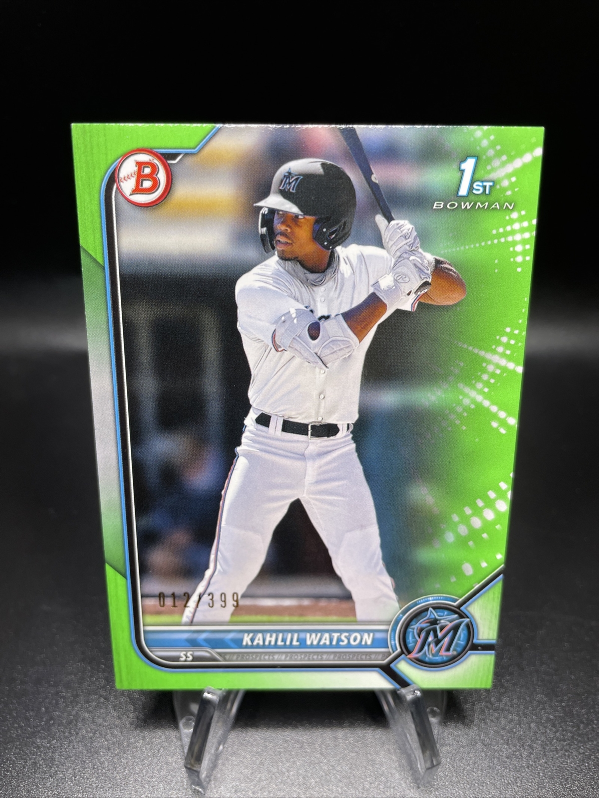 2022 Bowman Kahlil Watson Neon Green /399 Paper #BP3 1st