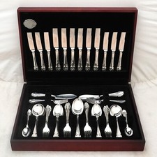 CHIPPENDALE Design Cooper Brothers Silver Service 56 Piece Canteen of Cutlery