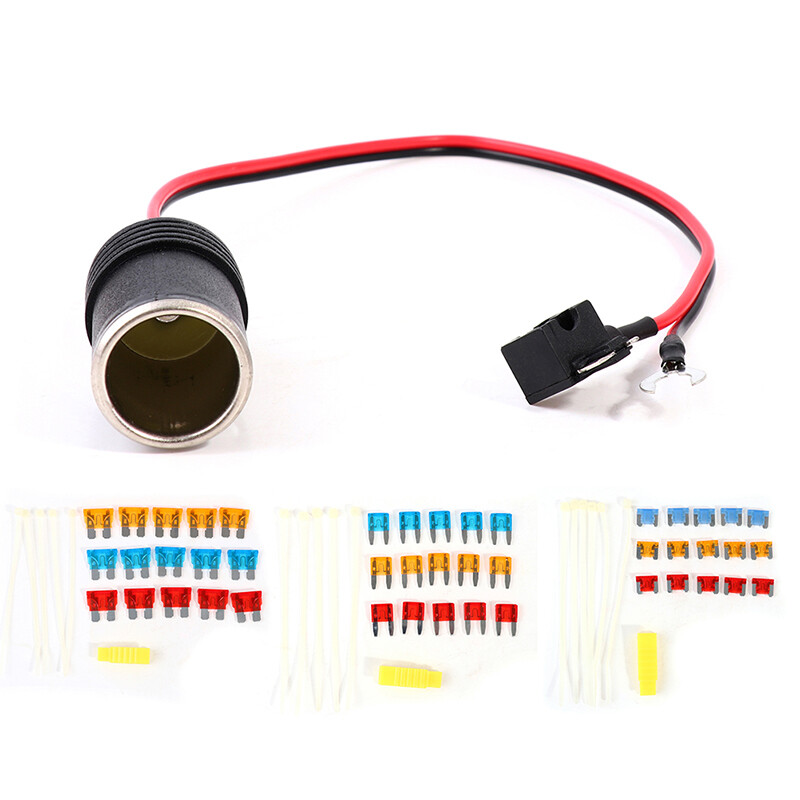 1set 30cm Car Cigarette Lighter 12V Socket Fuse Tap Holder with Fuse 5A