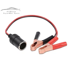 12V Battery To Cigarette Lighter Adapter Alligator Clamp Clip 12 Volt Car Socket