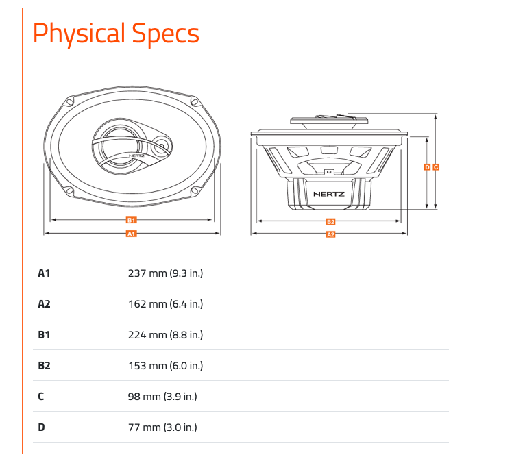 AUTHENTIC Hertz DCX690.3 6X9