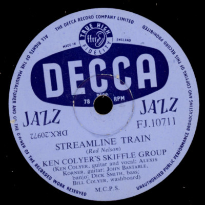 KEN COLYER'S SKIFFLE GROUP Streamline Train/ Go down old.. Schellackplatte X3675