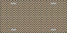 Brown White Chevron Metal Novelty License Plate Tag Lp2693