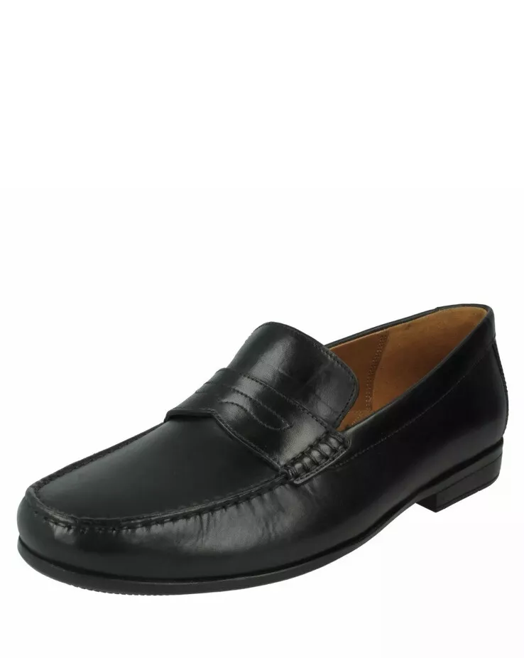 CLARKS CLAUDE LANE MENS SLIP ON SOFT BLACK LEATHER ULTRALIGHT FORMAL SHOE UK 9H