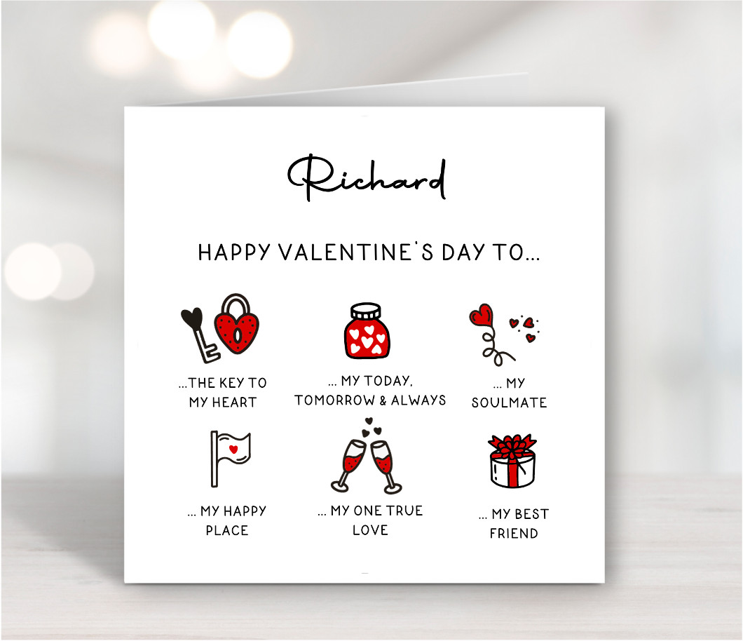 Valentines Day Card Personalised Husband Wife Girlfriend Boyfriend Valentine's