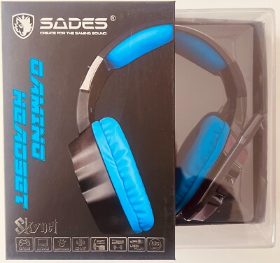 Sades SA-909 Gaming Headset (Skynet) 7.1 Surround Sound Gaming Headphones LED