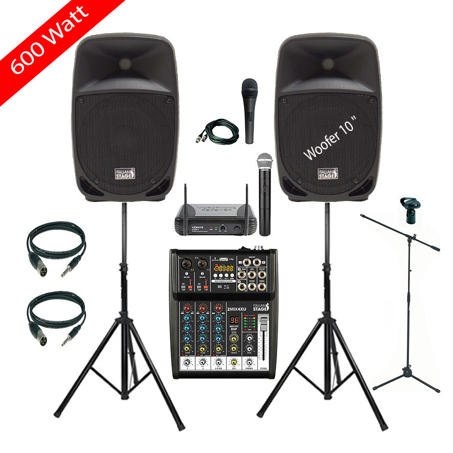 IMPIANTO COMPLETO PER KARAOKE DJ CASSE + MIXER + MICROFONI eBay