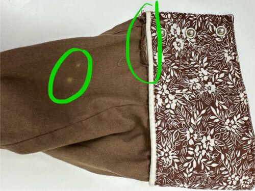 Camicia western vintage anni 70 fatta a mano uomo M marrone bordo floreale cane orecchio collare DIFETTO - Foto 14 di 20