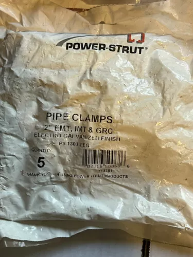 power strut ps13002eg 2" emt pipe clamps nos surplus poor packaging bag of 5