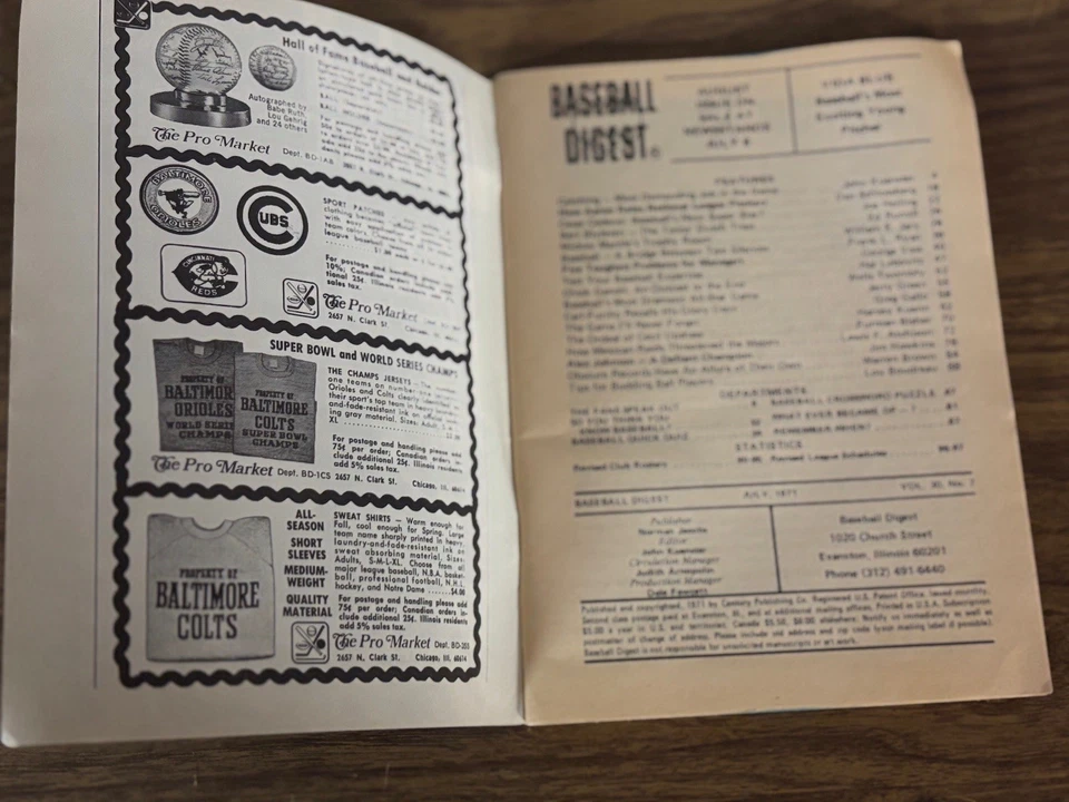 Baseball Digest July 1971 Hank Aaron On Cover - Image 3 of 3