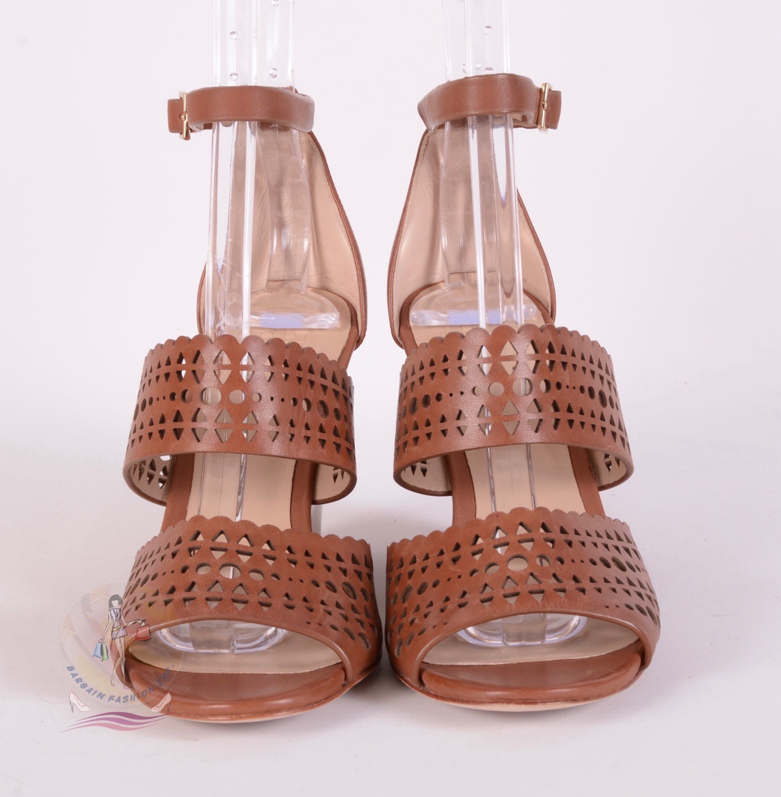 TORY BURCH Laser-cut Leather Wedge Sandal Shoes Sz 10.5 US / 40 1/2 EU $325 thumbnail 3