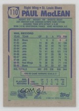 1990-91 Topps Blank Front Paul MacLean #110 0kb5