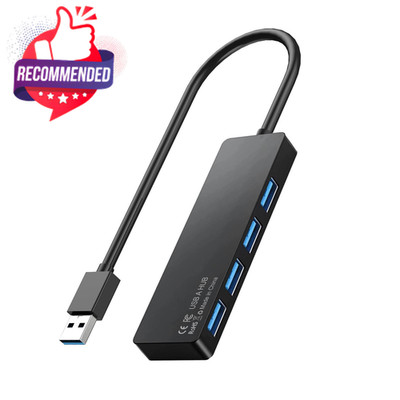 Usb 3.0 Hub, 4-port Multiple Usb A Splitter, Plug And Play Usb Extender Hub For