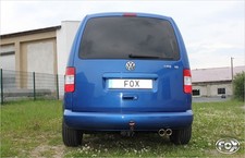 Fox Edelstahl Sportauspuff-Komplettanlage + VBR zum KAT VW Caddy 3 2x80mm