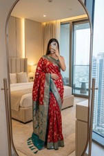 NEW SAREE BLOUSE NEW SARI INDIAN WEDDING BANARASI BOLLYWOOD PAKISTANI PARTY WEAR