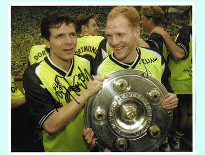 Andreas Möller&Matthias Sammer DFB EM 96 Foto 20x25 original Autogramme