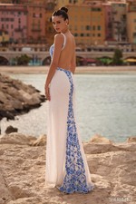 Sherri Hill - Size: 2 - Fully Beaded Ivory Blue with Cut Outs - Style: 57143 