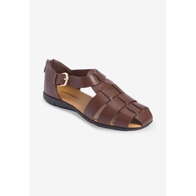 Comfortview The Cooper Fisherman Flat - 8 WW Dark Brown (Wide Widths