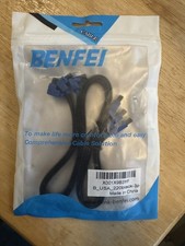 Benfei SATA III 6Gbps Cable 3-Pack, Right Angle 18" with Locking Latch - New Sea