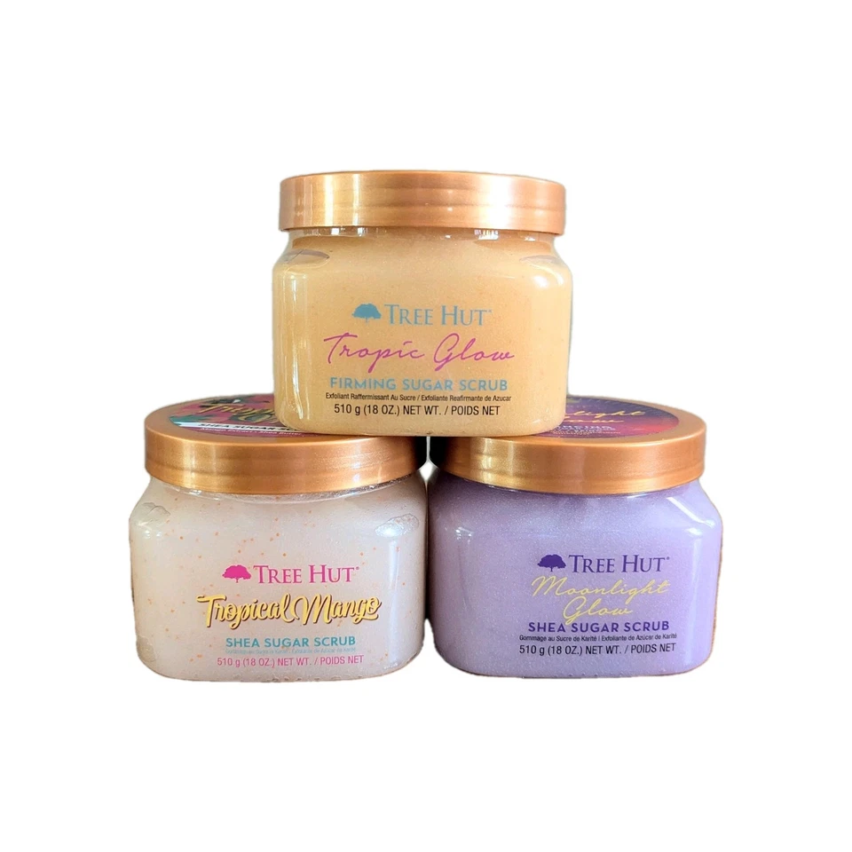 Lot Of 3 Tree Hut Mango Tropical Moonlight Glow Shea Sugar Body Scrub 18 Oz NEW - Image 4 of 4