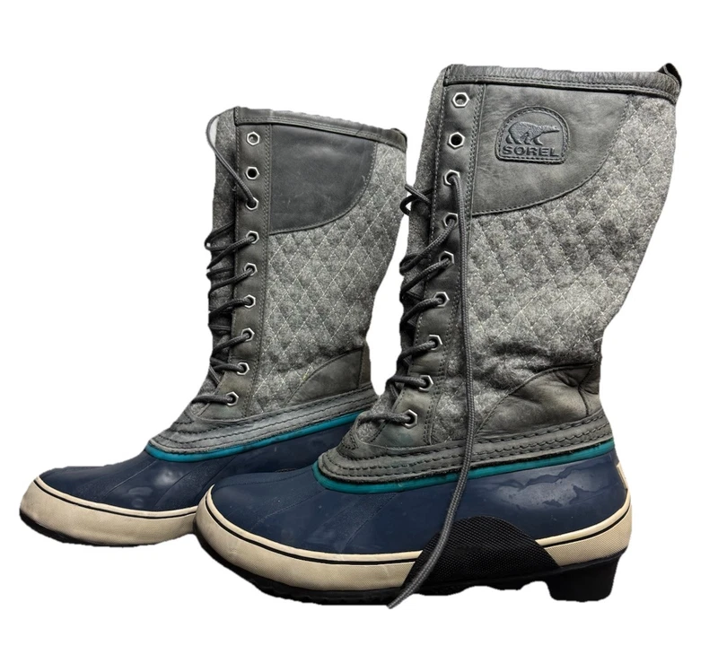 sorel sorelli tall waterproof rubber snow rain quilted lace boots