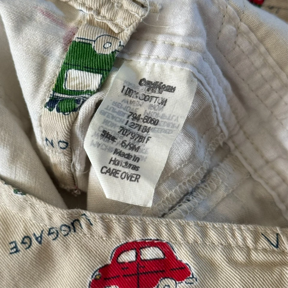 De Colección Osh Kosh Bebé BGosh Pantalones Cortos Monos Vehículos Talla 6/9 Meses Foto 2 de 2