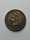1907 Indian Head One Cent Penny, Full Liberty & 4 Diamonds, L on Ribbon, Damaged