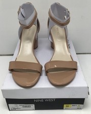Nine West Women's Medium Natural Open Toe Heels with Ankle Strap Size 9.5 M