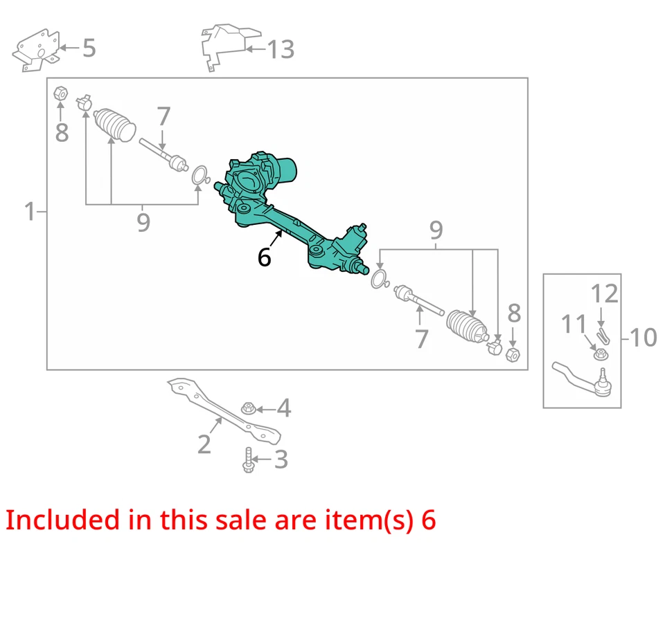 Infiniti Q60 2017 barra de cambios de dirección y piñón OEM 166 k millas - LKQ434689503 Foto 4 de 4