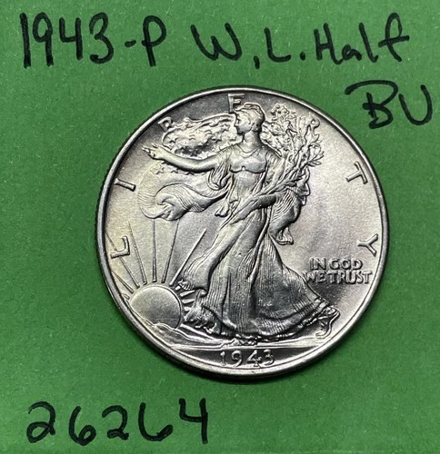 1943-P Walking Liberty Silver Half Dollar 50c Gem BU Uncirculated US Coin