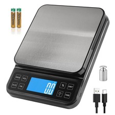 Gro&szlig;e Digitale K&uuml;che Waage mit Edelstahl, 0.1g Genauigkeit und USB Ladefunktion