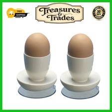 Stable Non Slip Suction Base Egg Cups For Limited Dexterity Pair of 2
