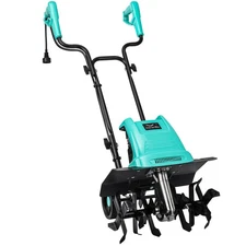Tiller Cultivator 17 inch 15 Amp 6 Steel Tines Tillers for Gardening Electric...