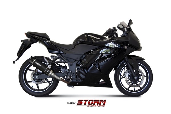 Storm GP-C Auspuff Schwarz Passend FüR Kawasaki Ninja 250 R 2008-2013-image