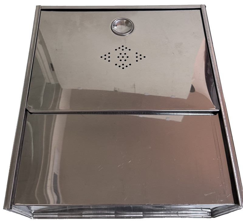 Vtg Kitchen Hoosier Style Drawer Metal Bread Box - GLEAMING CLEAN MIRROR FINISH