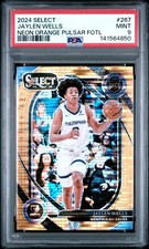2024 PANINI SELECT NEON ORANGE PULSAR FOTL #267 JAYLEN WELLS 8/18 PSA 9