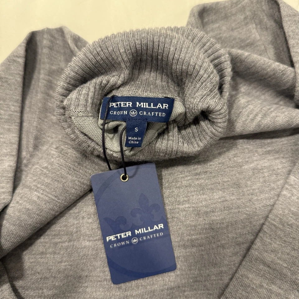 Suéter Peter Millar Corona Artesanal Cuello Tortuga Talla Pequeña Gris Nuevo con Etiquetas $348 Foto 4 de 4
