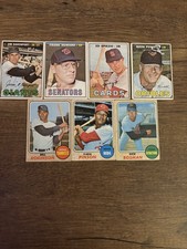 Vintage lot of (7) 1967/1968 Topps Baseball cards. Fair condition. 