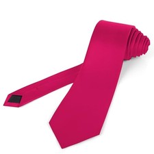 63'' XL Men's Ties Extra Long Solid Pure Color 3.35" 8.5CM Necktie Hot Pink